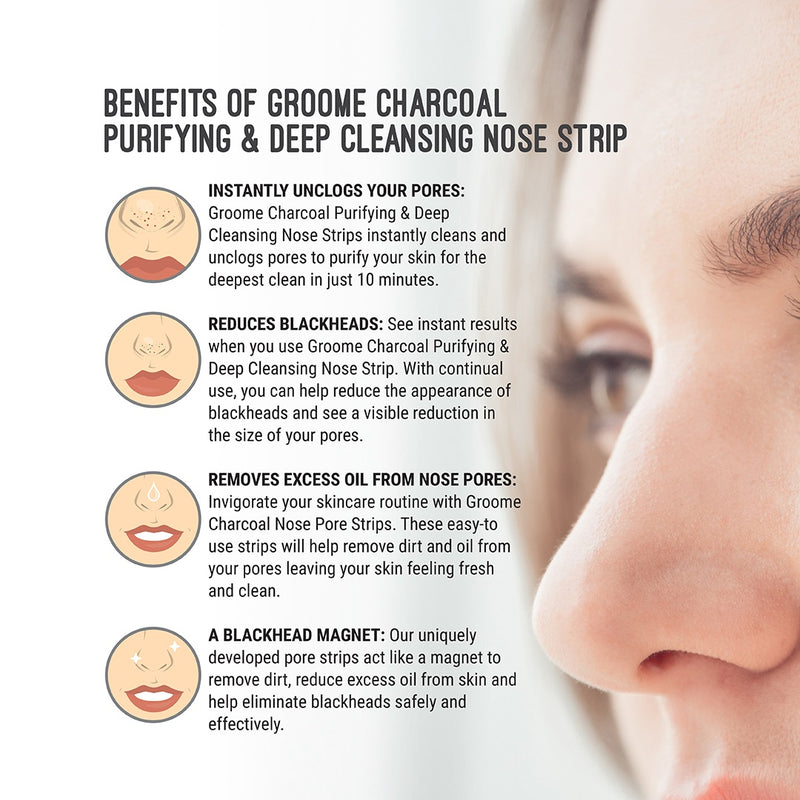 Groome Charcoal Purifying & Deep Cleansing Nose Strips BD