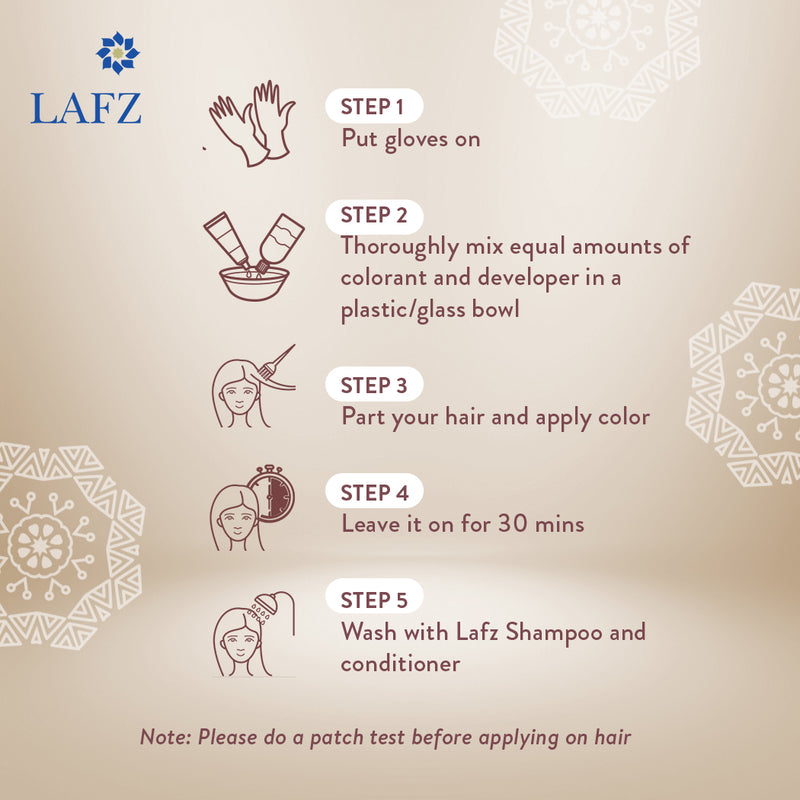 Lafz Permanent Hair Color Cream 60ml+60ml+10ml BD