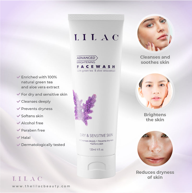 Lilac Brightening Face Wash Dry & Sensitive Skin 120ml BD