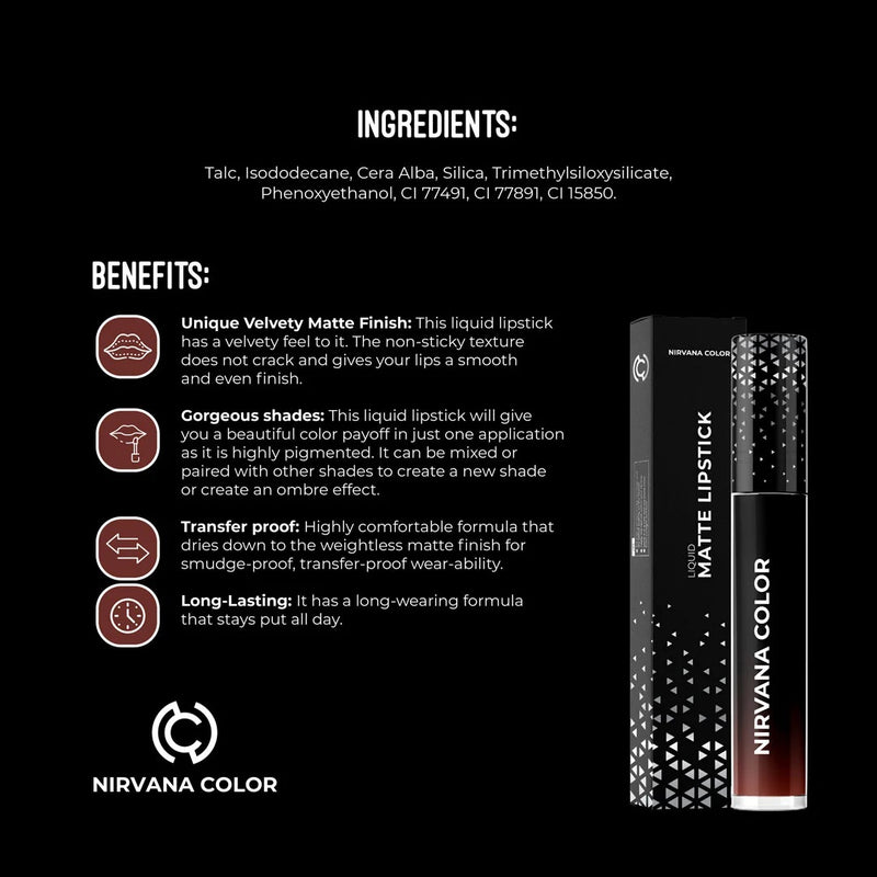 Nirvana Color Liquid Matte Lipstick BD