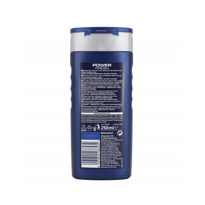 Nivea Men Power Fresh Shower Gel 250ml BD