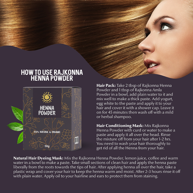 Rajkonna Henna powder for hair growth