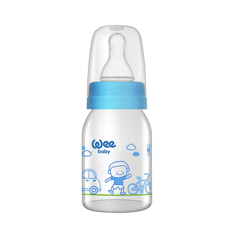 Wee Baby Classic Glass Feeding Bottle Baby Blue 125ml BD