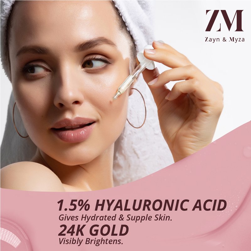 Zayn & Myza Hyaluronic Acid 1.5% Face Serum with 24K Gold 30ml BD