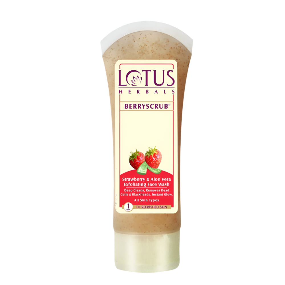 Lotus Herbals Berryscrub Strawberry & Aloe Vera Face Wash